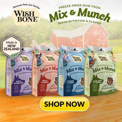 Show full view: Wishbone Mix & Munch Raw Lamb, Goat & Chicken High-Protein Grain-Free Adult Freeze-Dried Dog Food, 12.35-oz bag slide 10 of 10