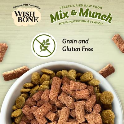 Show full view: Wishbone Mix & Munch Raw Lamb, Goat & Chicken High-Protein Grain-Free Adult Freeze-Dried Dog Food, 12.35-oz bag slide 9 of 10