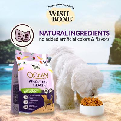 Show full view: Wishbone Ocean New Zealand Whole Dog Health Adult Grain-Free King Salmon Dry Dog Food, 4-lb bag slide 7 of 9