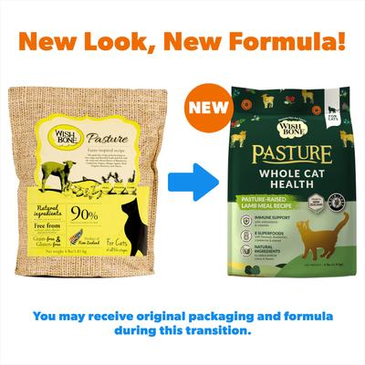 Show full view: Wishbone Pasture New Zealand Lamb Grain-Free Complete Cat Health Dry Cat Food, 4-lb bag slide 3 of 11