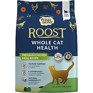 Wishbone Roost New Zealand Chicken Grain-Free Complete Cat Health Dry Cat Food, 4-lb bag