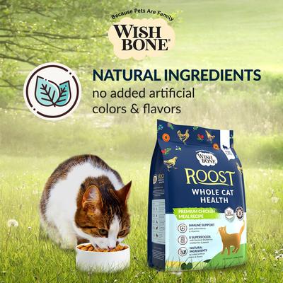 Show full view: Wishbone Roost New Zealand Chicken Grain-Free Complete Cat Health Dry Cat Food, 4-lb bag slide 7 of 11