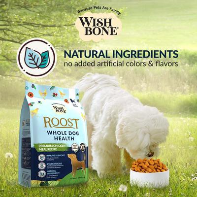 Show full view: Wishbone Roost New Zealand Whole Dog Health Adult Grain-Free Chicken Dry Dog Food, 4-lb bag slide 7 of 9