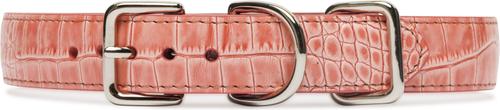 Show full view: W.Kleinberg The Lulu Embossed Crocodile Dog Collar, Baby Pink, Large slide 3 of 5