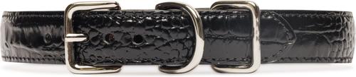 Show full view: W.Kleinberg The Lulu Embossed Crocodile Dog Collar, Black, Large slide 3 of 6