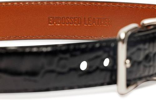 Show full view: W.Kleinberg The Lulu Embossed Crocodile Dog Collar, Black, Large slide 5 of 6