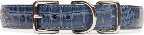 Show full view: W.Kleinberg The Lulu Embossed Crocodile Dog Collar, Iris, Large slide 3 of 6