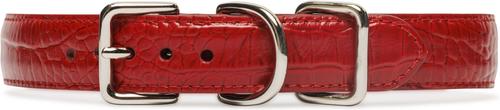 Show full view: W.Kleinberg The Lulu Embossed Crocodile Dog Collar, Red, X-Large slide 3 of 6