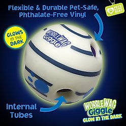 Wobble Wag Giggle Ball Glow in the Dark Squeaky Dog Toy slide 2 of 7