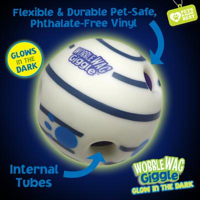 Show full view: Wobble Wag Giggle Ball Glow in the Dark Squeaky Dog Toy slide 2 of 8