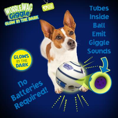 Show full view: Wobble Wag Giggle Ball Glow in the Dark Squeaky Dog Toy slide 3 of 8
