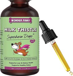 Wonder Paws Superhero Milk Thistle Liver & Kidney Health Liquid Supplement for Dogs, 2-fl oz bottle