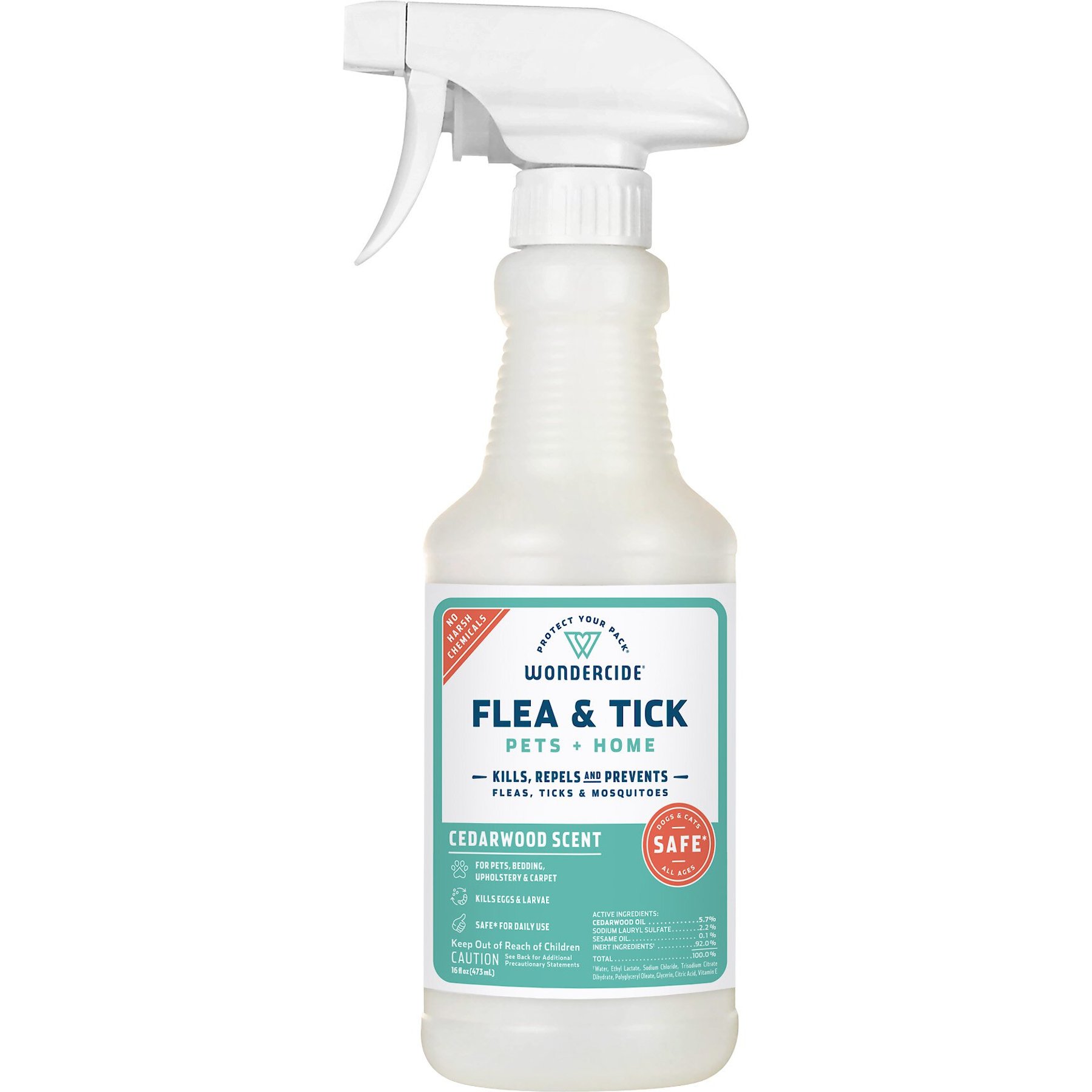 Wondercide Natural Flea, Tick & Mosquito Spray for Dogs & Cats, Cedarwood, 16-fl oz bottle