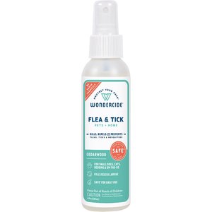 Wondercide Natural Flea, Tick & Mosquito Spray for Dogs & Cats, Cedarwood, 4-fl oz bottle