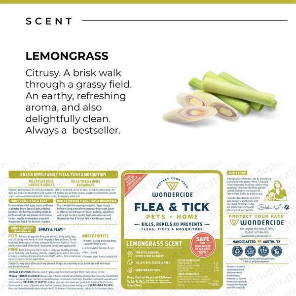 Wondercide Lemongrass Scent Home & Pet Flea & Tick Spray