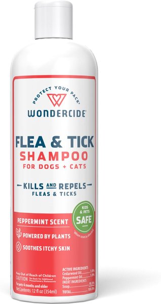 Wondercide Natural Flea & Tick with Essential Oils Dog & Cat Shampoo, Peppermint, 12-fl oz bottle