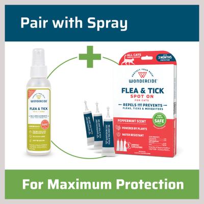 Show full view: Wondercide Spot-On Flea & Tick Repellent with Natural Essential Oils for Cats, Peppermint, 3 doses (3-month supply) slide 7 of 8