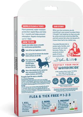 Show full view: Wondercide Spot-On Flea & Tick Repellent with Natural Essential Oils for Medium Dogs, Peppermint, 3 doses (3-month supply) slide 2 of 9