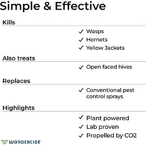 Wondercide Wasp + Hornet Porch & Patio Aerosol Spray, 10-fl oz bottle