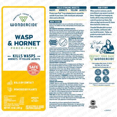 Show full view: Wondercide Wasp + Hornet Porch & Patio Aerosol Spray, 10-fl oz bottle slide 6 of 7