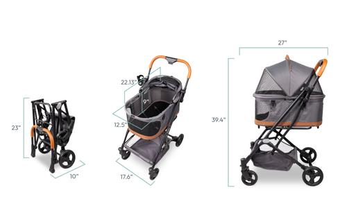 Show full view: Wonderfold P2 Cat & Dog Stroller, Graphite Grey slide 9 of 10