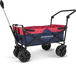 Wonderfold Utility Outdoor Beach Tires Dog & Cat Wagon, Navy/Red