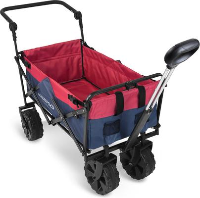 Show full view: Wonderfold Utility Outdoor Beach Tires Dog & Cat Wagon, Navy/Red slide 6 of 8