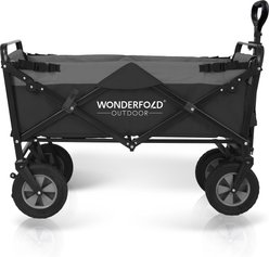 Wonderfold Utility Outdoor Dog & Cat Wagon, Black/Gray
