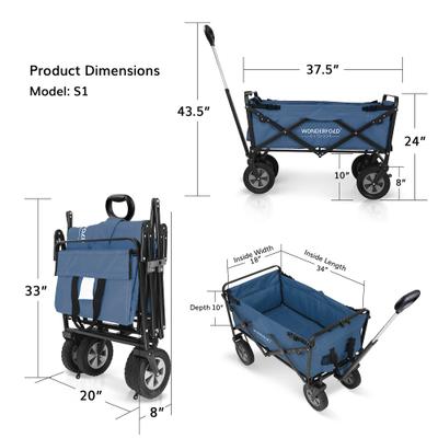 Show full view: Wonderfold Utility Outdoor Dog & Cat Wagon, Blue slide 9 of 10