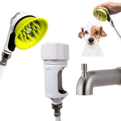 Show full view: Wondurdog Large Bathtub Spout with Splash Shield & Hose Attachment Dog Wash Kit, White/Green slide 1 of 10