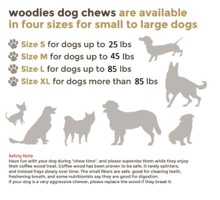 Show full view: Woodies Coffee Wood Large Dog Chew, 1 count slide 6 of 10