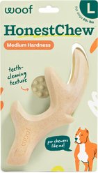 Woof HonestChew Antler Hard Density All-Natural Food Grade Dog Chew Toy, Ivory, Large