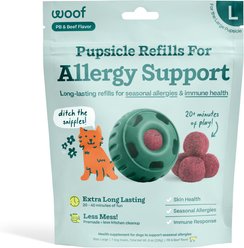 Woof Pupsicle Allergy & Immunity Pop Refills Beef Grain-Free Lickable Dog Treats, Large, 7 count