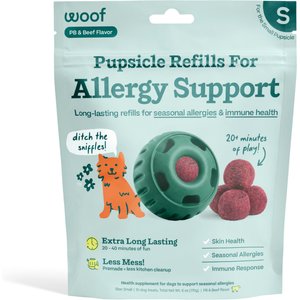 Woof Pupsicle Allergy & Immunity Pop Refills Beef Grain-Free Lickable Dog Treats, Small, 10 count