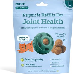 Woof Pupsicle Joint Health Pop Refills Beef Grain-Free Lickable Dog Treats, Large, 7 count