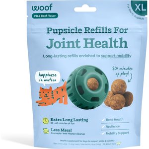 Woof Pupsicle Joint Health Pop Refills Beef Grain-Free Lickable Dog Treats, X-Large, 5 count