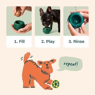 Show full view: Woof Party Pupsicle Treat Dispensing Dog Toy, Dark Green, X-Large slide 4 of 10