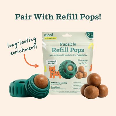 Show full view: Woof Party Pupsicle Treat Dispensing Dog Toy, Dark Green, X-Large slide 6 of 10