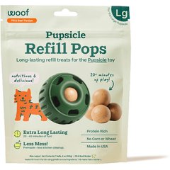 Woof Pupsicle Pops Refills Beef & Peanut Butter Grain-Free Lickable Dog Treats, Large, 7 count