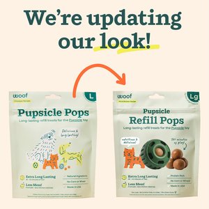 Woof Pupsicle Pops Refills Beef & Peanut Butter Grain-Free Lickable Dog Treats, Large, 7 count