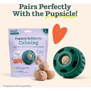 Woof Pupsicle Pops Refills Calming Beef Grain-Free Lickable Dog Treats, Large, 7 count