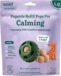 Woof Pupsicle Pops Refills Calming Beef Grain-Free Lickable Dog Treats, Large, 7 count