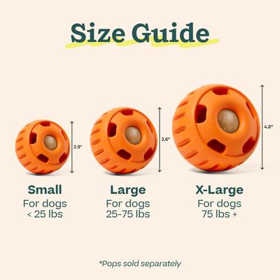 Show full view: Woof Pupsicle Tough Chew Treat Dispensing Dog Toy, Pumpkin, Large slide 4 of 8
