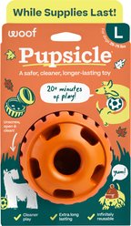 Woof Pupsicle Tough Chew Treat Dispensing Dog Toy, Pumpkin, Large