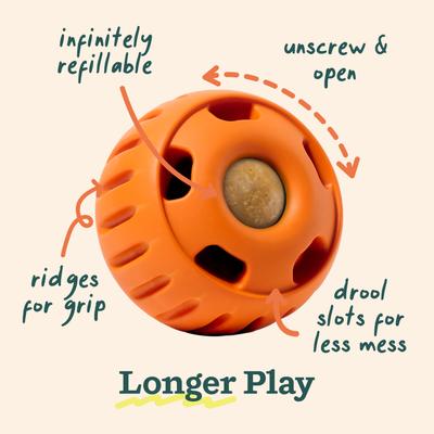 Show full view: Woof Pupsicle Tough Chew Treat Dispensing Dog Toy, Pumpkin, Large slide 3 of 8