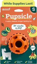 Woof Pupsicle Tough Chew Treat Dispensing Dog Toy, Pumpkin, Small