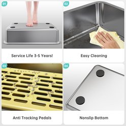 Woofigo Enclosed Stainless Steel Cat Litter Box slide 2 of 7
