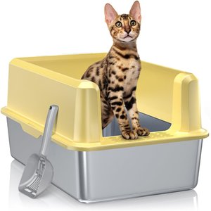 Woofigo Enclosed Stainless Steel Cat Litter Box
