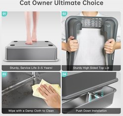 Woofigo Stainless Steel High Side Cat Litter Box slide 2 of 6