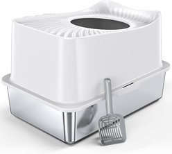 Woofigo Stainless Steel Top Entry Cat Litter Box
